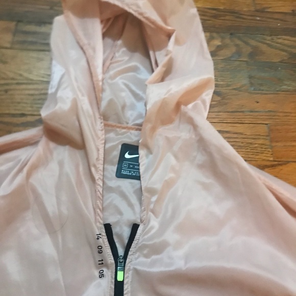 Nike Semi-Sheer Rose Pink Hooded Nylon Running Jacket XS S - Picture 2 of 6